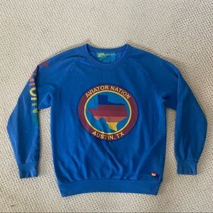 Aviator Nation Blue Logo Crewneck